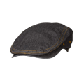 Beret de algodão denim com etiqueta tecida